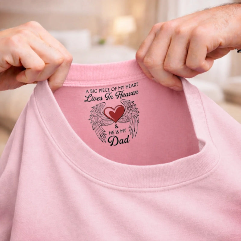 Custom Inside Neck Print T-Shirt - Personalized Memorial Sympathy Gifts For Loss Of Mom, Dad - Forever In Our Hearts