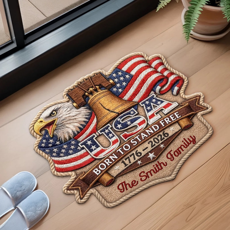 Custom Shaped Doormat - Personalized America 250th Anniversary Gifts For Mom, Dad, Brother, Sister, Kids - Spirit Of Liberty Lives