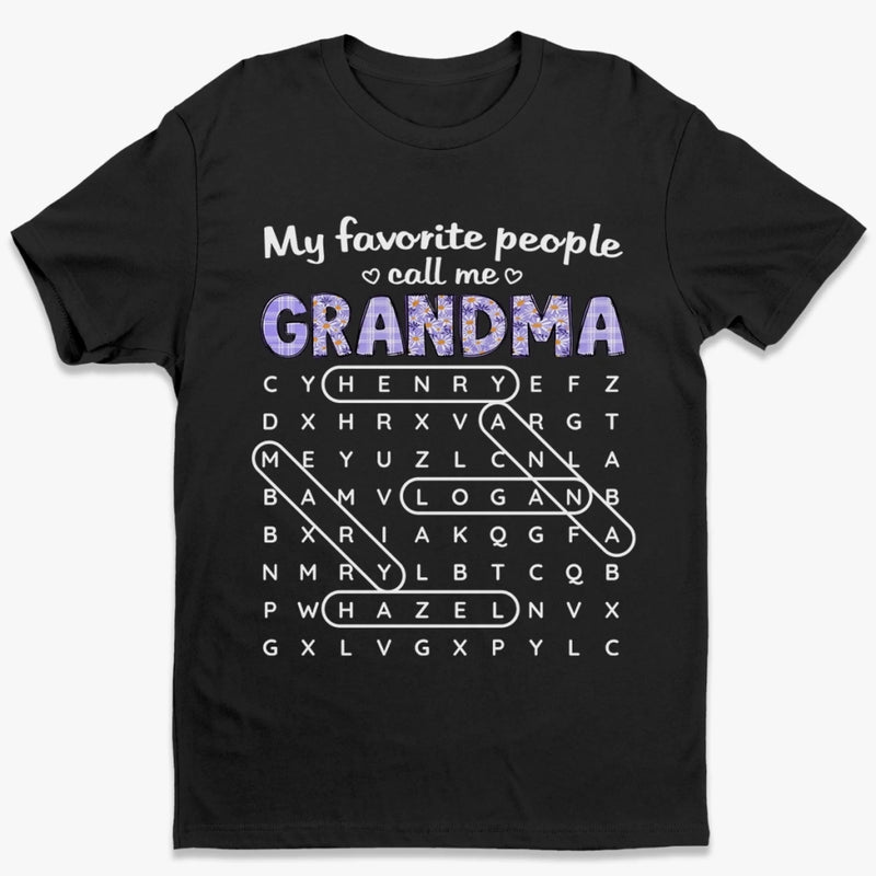 Custom Word Search Puzzle T-shirt, Premium T-shirt, Hoodie - Personalized Mother's Day Birthday Gifts For Mom, Grandma - Puzzle Queen, Grandkid Edition