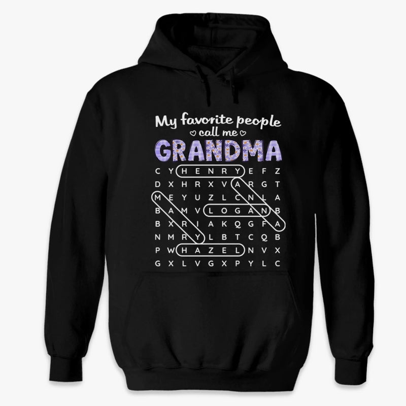 Custom Word Search Puzzle T-shirt, Premium T-shirt, Hoodie - Personalized Mother's Day Birthday Gifts For Mom, Grandma - Puzzle Queen, Grandkid Edition