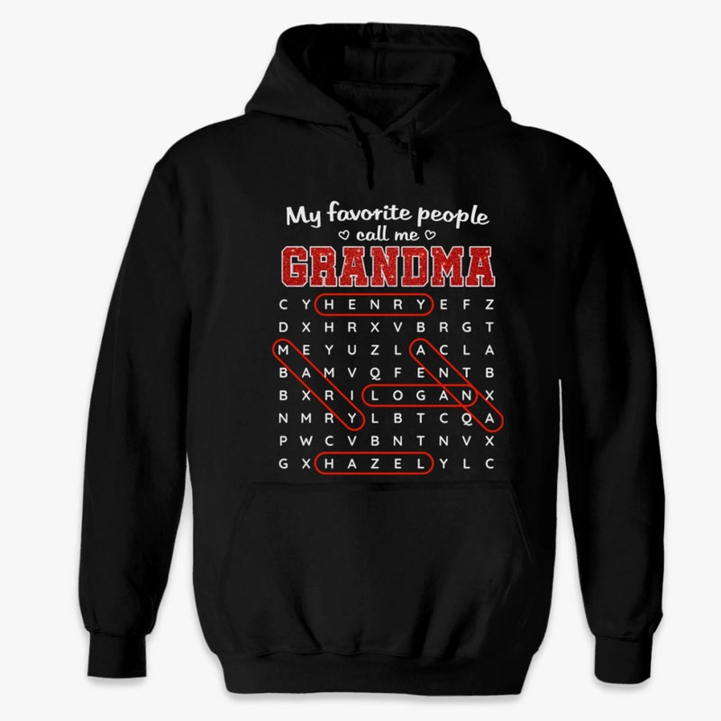 Custom Word Search Puzzle T-shirt, Premium T-shirt, Hoodie - Personalized Mother's Day Birthday Gifts For Mom, Grandma - Proud Member Of Grandma Club