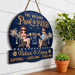 Custom Home Decor Wood Sign - Personalized Anniversary Wedding Gifts For Couple, Husband, Wife - Welcome To Our Happy Place