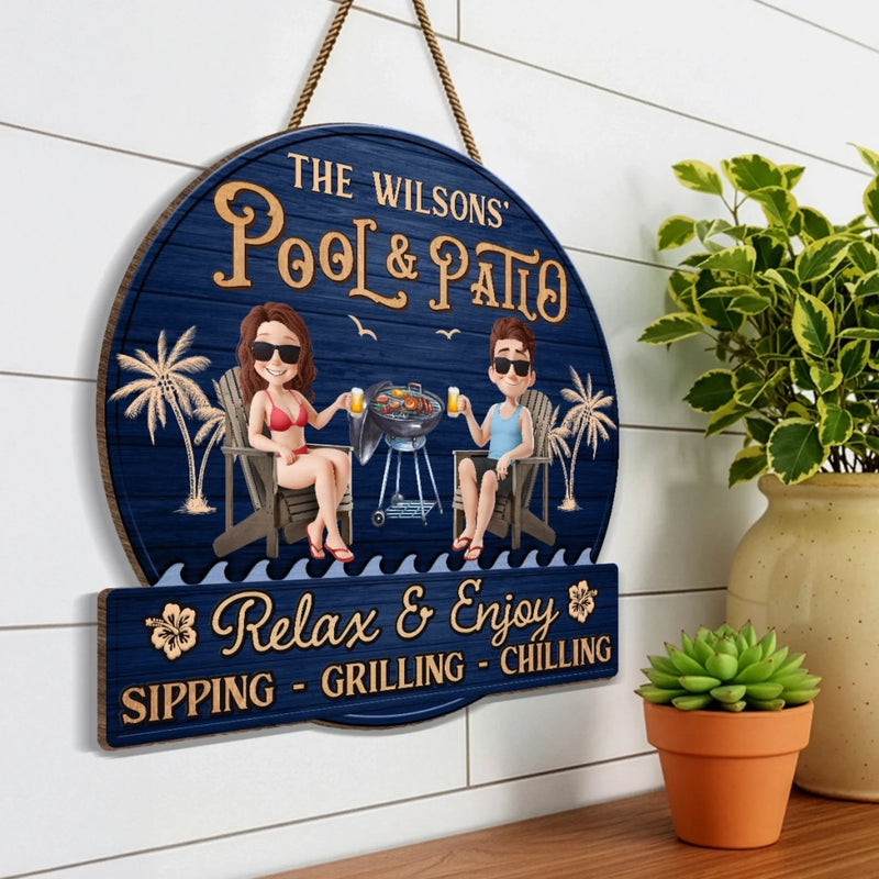 Custom Home Decor Wood Sign - Personalized Anniversary Wedding Gifts For Couple, Husband, Wife - Welcome To Our Happy Place