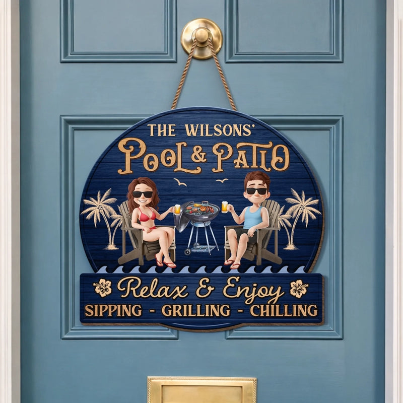 Custom Home Decor Wood Sign - Personalized Anniversary Wedding Gifts For Couple, Husband, Wife - Welcome To Our Happy Place