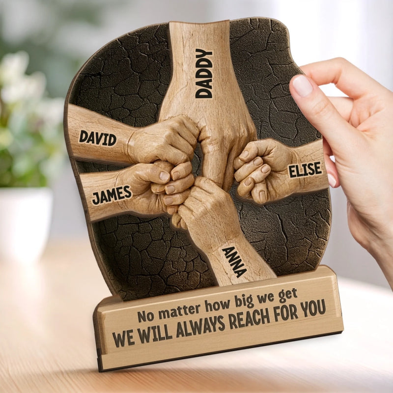 Custom 2-Layered Wooden Plaque - Personalized Father's Day Birthday Gifts For Dad, Grandpa - Dad And Grandpa Our Pride