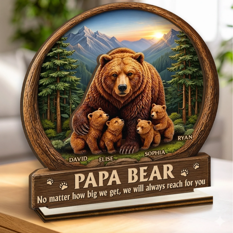 Custom 2-Layered Wooden Plaque - Personalized Father's Day Birthday Gifts For Dad, Grandpa - Grandpa And Dad Forever Loved