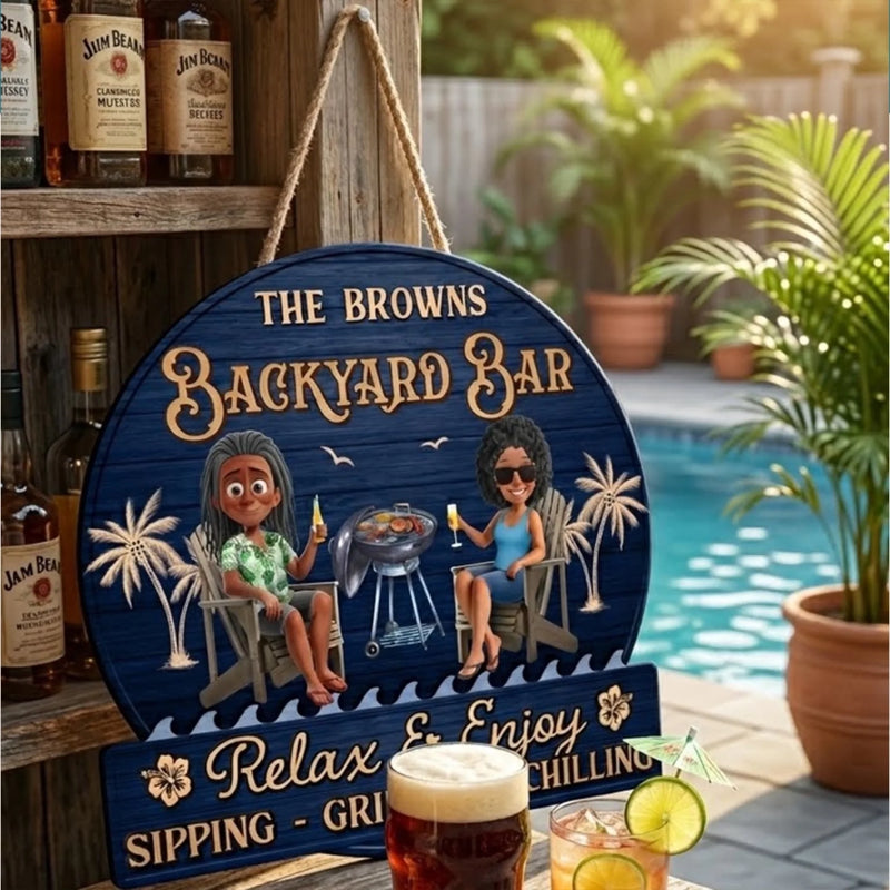 Custom Home Decor Wood Sign - Personalized Anniversary Wedding Gifts For Couple, Husband, Wife - Welcome To Our Happy Place
