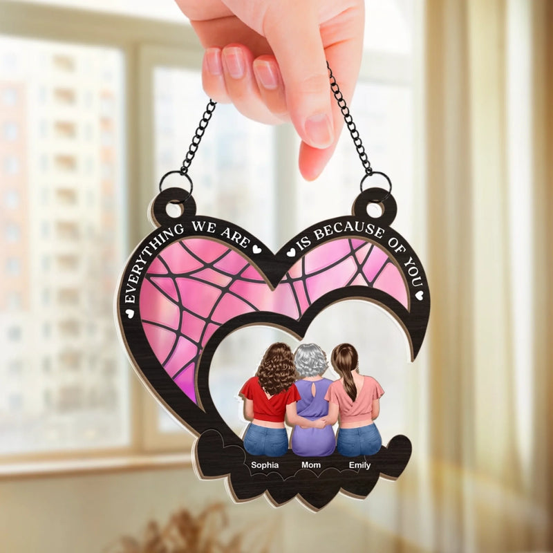 Custom Window Hanging Suncatcher Ornament - Personalized Mother's Day Birthday Gifts For Mom, Daughter, Son - The Heart Of Our Story