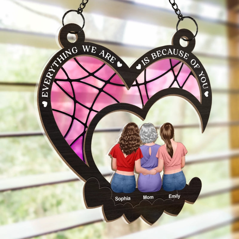 Custom Window Hanging Suncatcher Ornament - Personalized Mother's Day Birthday Gifts For Mom, Daughter, Son - The Heart Of Our Story