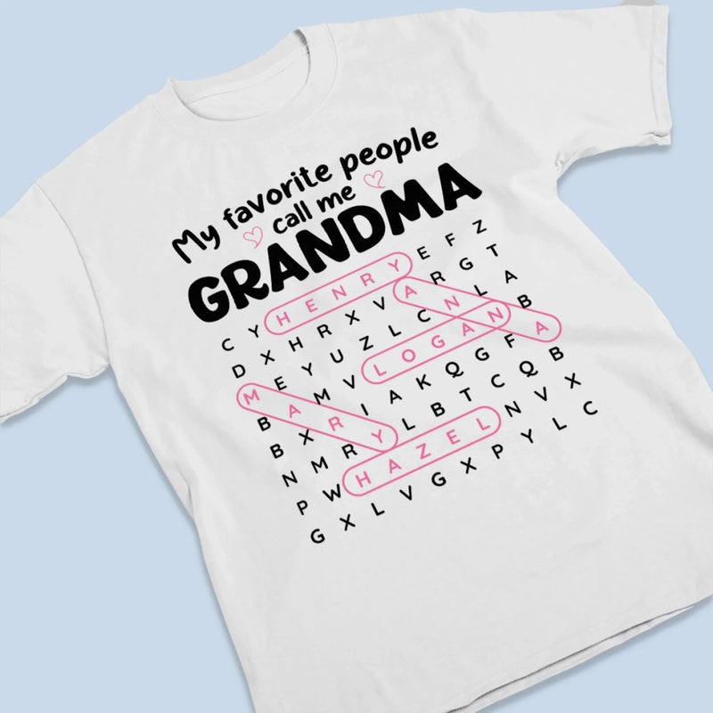 Custom Word Search Puzzle Unisex T-shirt, Premium T-shirt, Hoodie - Personalized Mother's Day Birthday Gifts For Mom, Grandma - Find The Words Feel The Love