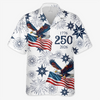 Custom Unisex Tropical Hawaiian Aloha Shirt - Personalized America 250th Anniversary Gifts For Women, Men - Celebrate Freedom In Paradise