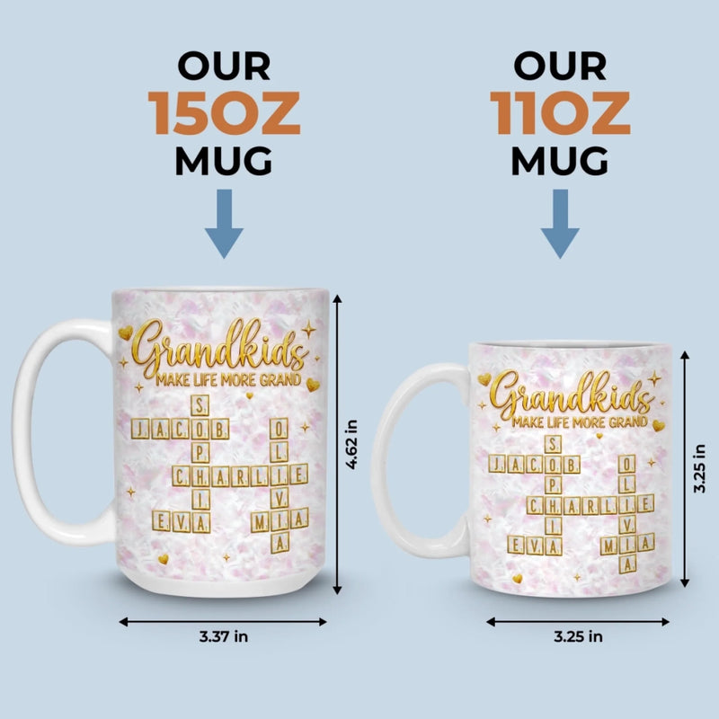 Custom Scrabble 3D Inflated Effect Printed Mug - Personalized Mother's Day Birthday Gifts For Mom, Grandma - Forever Loved By Grandma