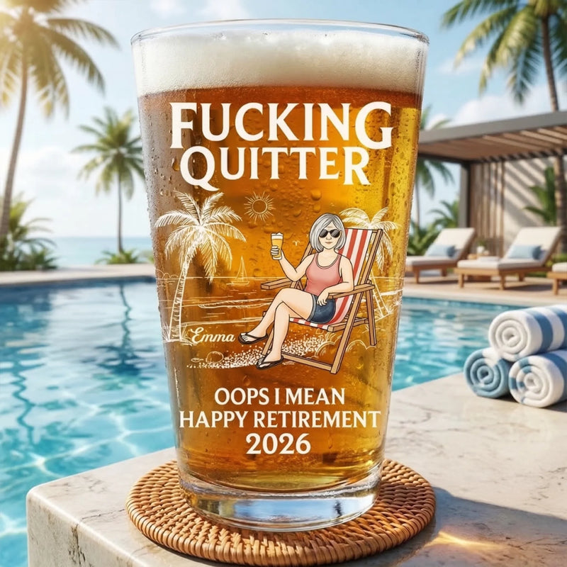 Custom Beer Glass - Personalized Retirement Gifts For Women, Men - Retired And Loving It