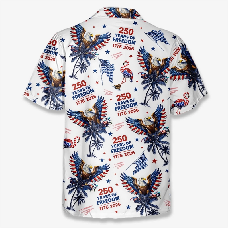 Custom Unisex Tropical Hawaiian Aloha Shirt - Personalized America 250th Anniversary Gifts For Women, Men -  American Spirit Island Style