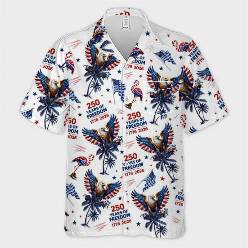 Custom Unisex Tropical Hawaiian Aloha Shirt - Personalized America 250th Anniversary Gifts For Women, Men -  American Spirit Island Style