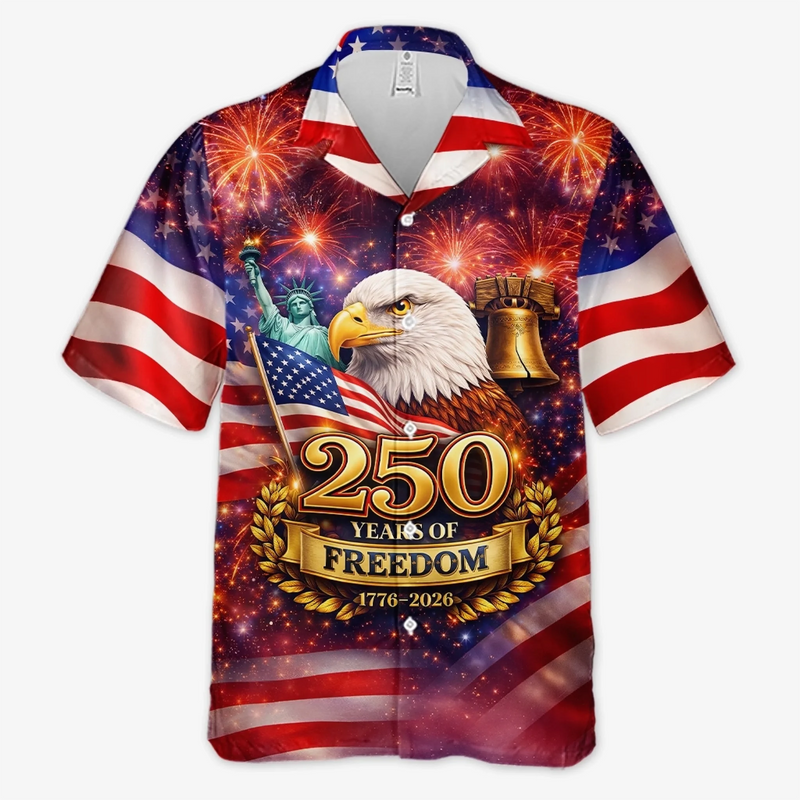 Unisex Tropical Hawaiian Aloha Shirt - America 250th Anniversary Gifts For Women, Men - Let Freedom Shine With Aloha