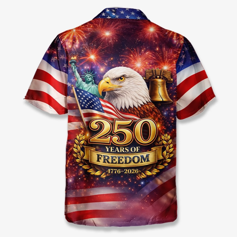 Unisex Tropical Hawaiian Aloha Shirt - America 250th Anniversary Gifts For Women, Men - Let Freedom Shine With Aloha