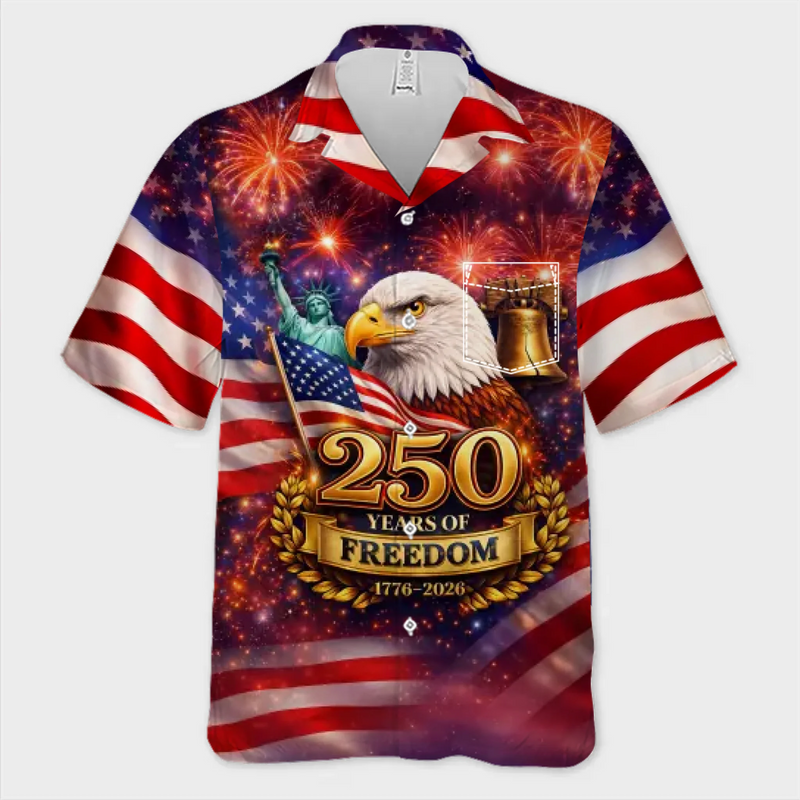 Unisex Tropical Hawaiian Aloha Shirt - America 250th Anniversary Gifts For Women, Men - Let Freedom Shine With Aloha