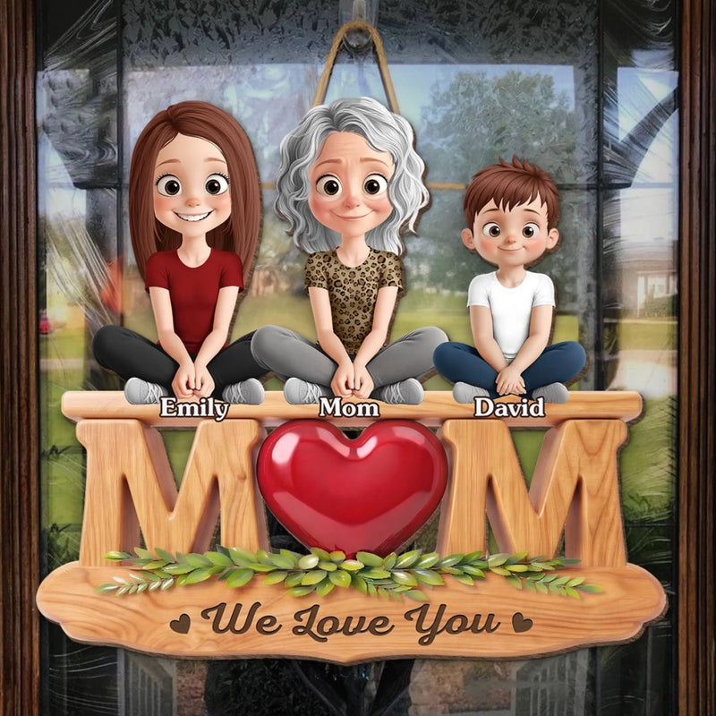 Custom Wood Sign - Personalized Mother's Day Birthday Gifts For Mom - Her Heart Holds Us All