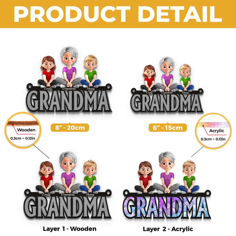Custom Window Hanging Suncatcher Ornament - Personalized Mother's Day Birthday Gifts For Mom, Grandma - Little Moments, Big Grandma Love