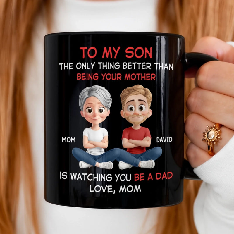 Custom Black Mug - Personalized Birthday Gifts For Mom, Dad, Daughter, Son - My Son My Greatest Pride