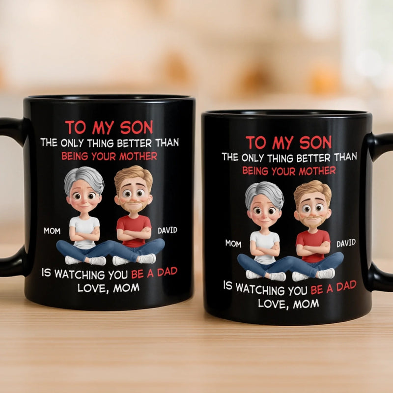 Custom Black Mug - Personalized Birthday Gifts For Mom, Dad, Daughter, Son - My Son My Greatest Pride