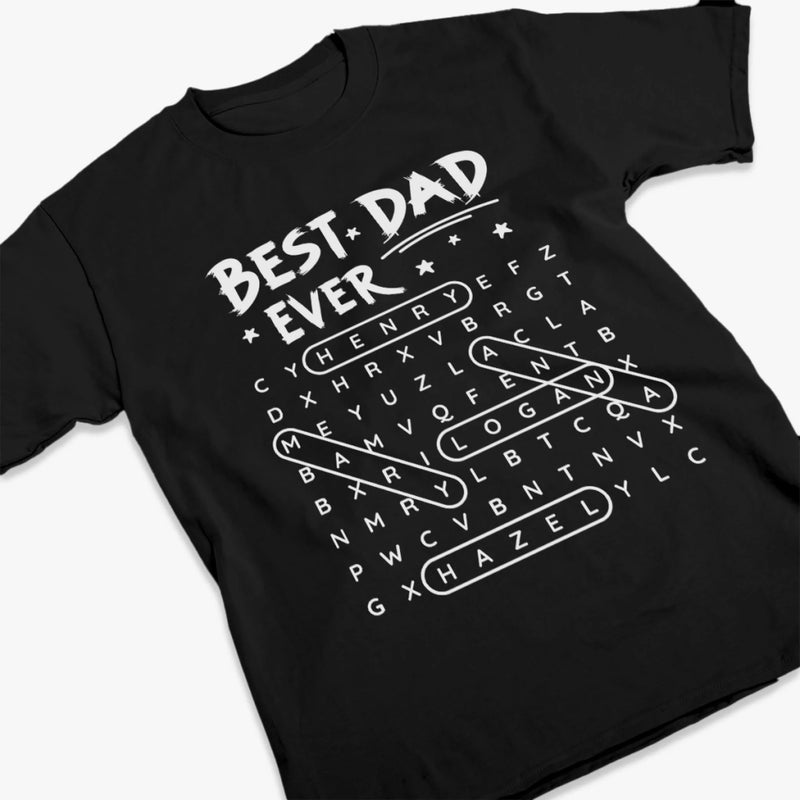 Custom Word Search Puzzle Unisex T-shirt, Premium T-shirt, Hoodie - Personalized Father's Day Birthday Gifts For Dad, Grandpa - Dad Strength Guides Us