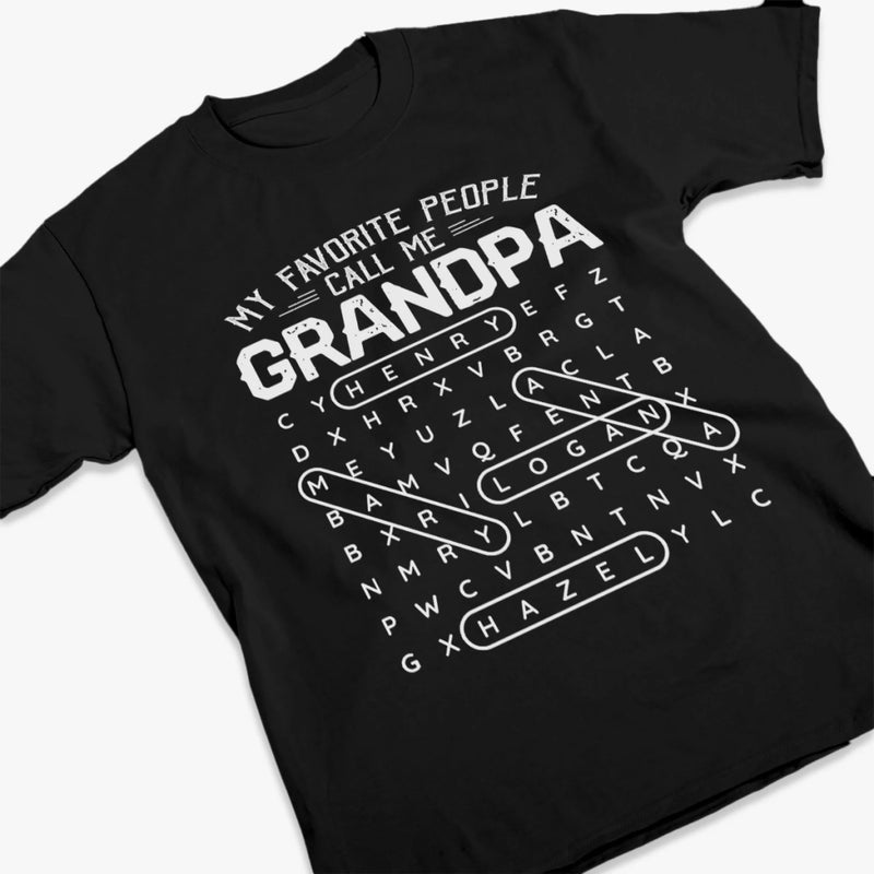 Custom Word Search Puzzle Unisex T-shirt, Premium T-shirt, Hoodie - Personalized Father's Day Birthday Gifts For Dad, Grandpa - Forever Grateful For Dad