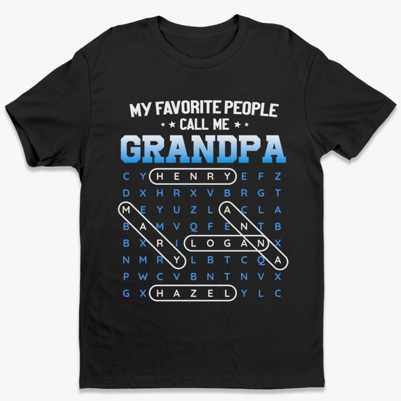 Custom Word Search Puzzle Unisex T-shirt, Premium T-shirt, Hoodie - Personalized Father's Day Birthday Gifts For Dad, Grandpa - Grandpa Wisdom Leads On