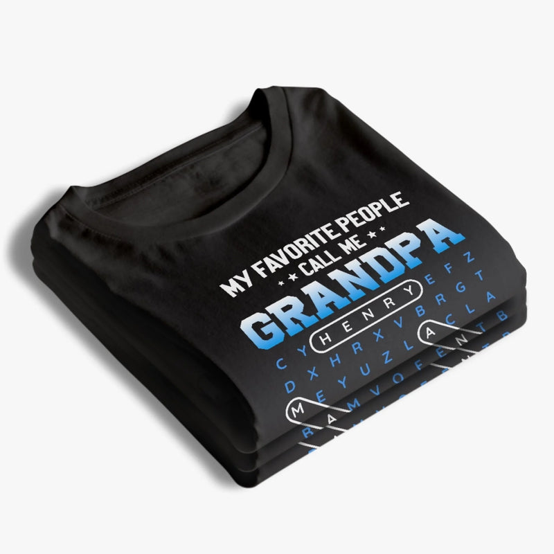 Custom Word Search Puzzle Unisex T-shirt, Premium T-shirt, Hoodie - Personalized Father's Day Birthday Gifts For Dad, Grandpa - Grandpa Wisdom Leads On