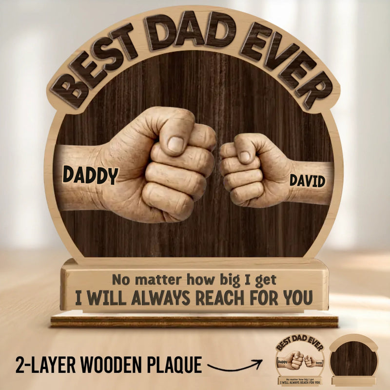 Custom 2-Layered Wooden Plaque - Personalized Father's Day Birthday Gifts For Dad, Grandpa - Behind Every Great Kid Is An Amazing Dad