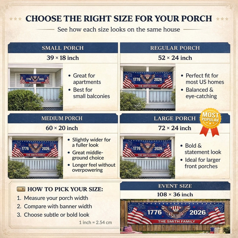 Custom Polyester Outdoor Banner - Personalized America 250th Anniversary Gifts For Mom, Dad, Brother, Sister, Kids - Built On Strength And Honor