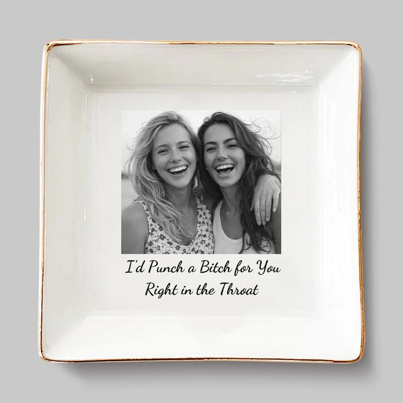 Custom Photo Jewelry Dish - Personalized Best Friend Birthday Gifts For Women, Besties, Sisters, BFF - Besties Through Every Era
