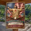 Custom Home Decor Metal Sign - Personalized America 250th Anniversary Gifts For Mom, Dad, Brother, Sister, Kids - Built On Freedom, Led By Love