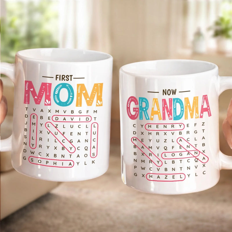 Custom Word Search Puzzle Mug - Personalized Mother's Day Birthday Gifts For Mom, Grandma - Love Found A New Title