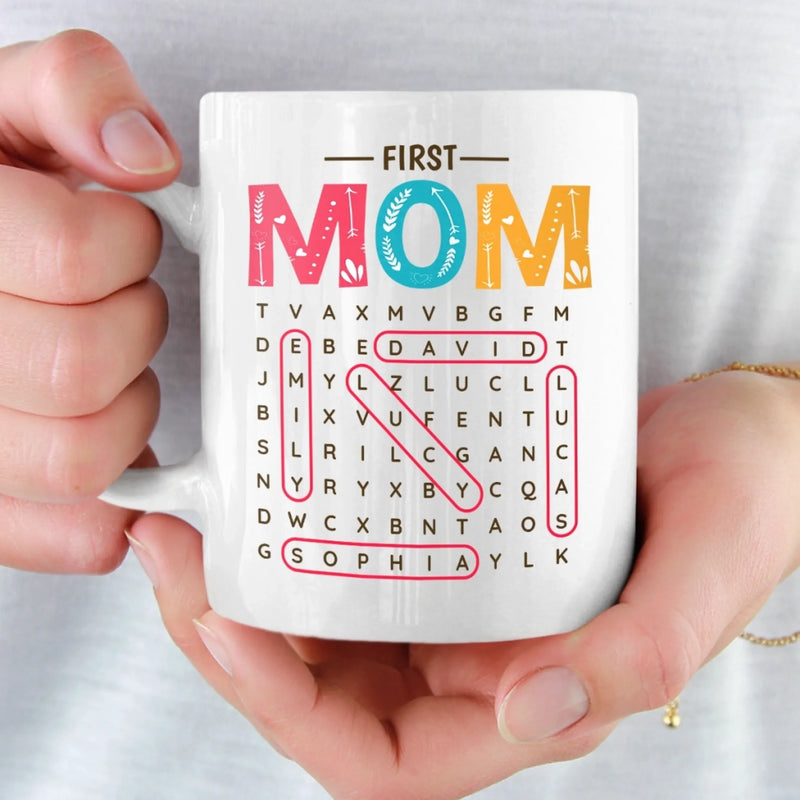 Custom Word Search Puzzle Mug - Personalized Mother's Day Birthday Gifts For Mom, Grandma - Love Found A New Title