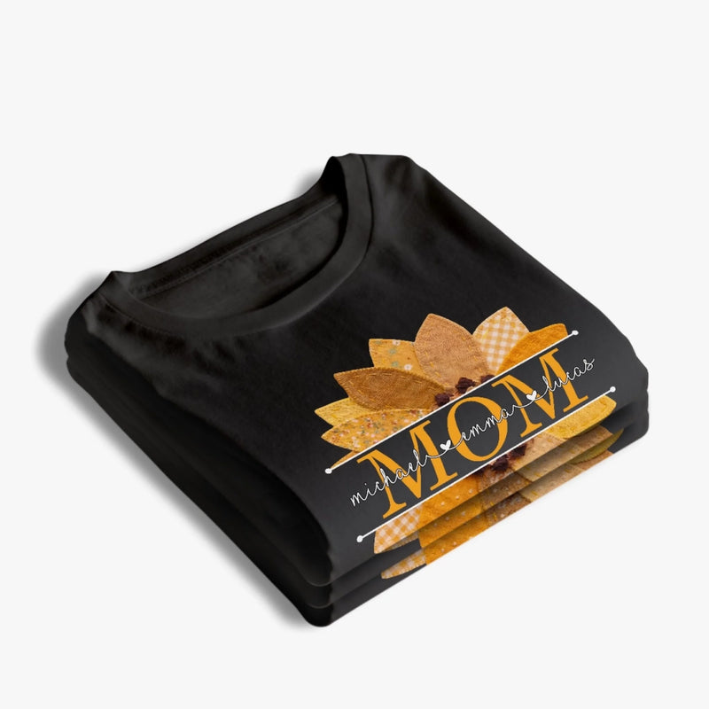 Custom Faux Embroidery Unisex T-shirt, Premium T-shirt, Hoodie - Personalized Mother's Day Birthday Gifts For Mom, Grandma - A Sunflower Kind Of Love