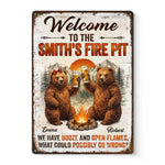 Custom Home Decor Metal Sign - Personalized Birthday Camping Gifts For Campers, Couples, Beer Lovers - This Is Our Happy Place