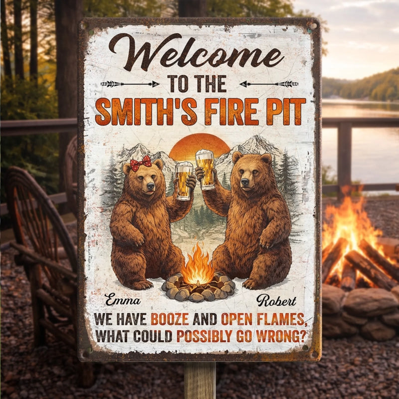 Custom Home Decor Metal Sign - Personalized Birthday Camping Gifts For Campers, Mom, Dad, Brother, Sister, Kids - This Is Our Happy Place