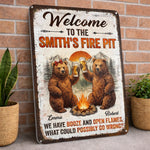 Custom Home Decor Metal Sign - Personalized Birthday Camping Gifts For Campers, Couples, Beer Lovers - This Is Our Happy Place