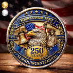 Custom Commemorative Keepsake Coin - Personalized America 250th Anniversary Gifts For Family - A Legacy Of Freedom And Pride