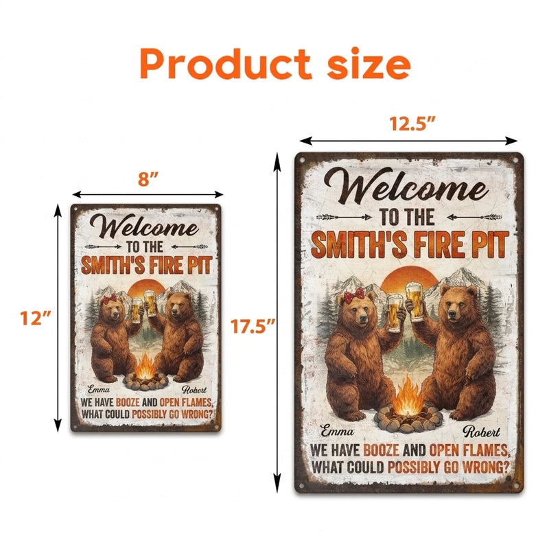 Custom Home Decor Metal Sign - Personalized Birthday Camping Gifts For Campers, Couples, Beer Lovers - This Is Our Happy Place