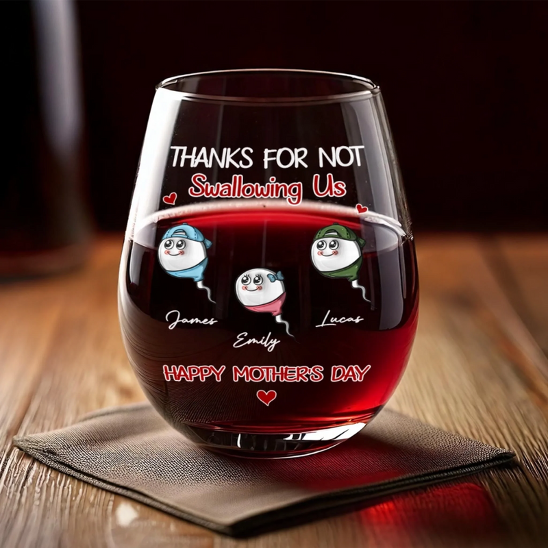 Custom Wine Glass -Personalized Funny Mother's Day Birthday Gifts For Mom - My Bestie For Life