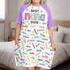 Custom Women's Sleep Tee - Personalized Mother's Day Birthday Gifts For Mom, Grandma - Your Grandkids’ Favorite Human