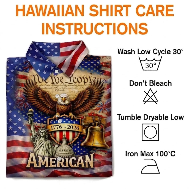 Unisex Tropical Hawaiian Aloha Shirt - America 250th Anniversary Gifts For Women, Men - American Spirit Tropical Soul
