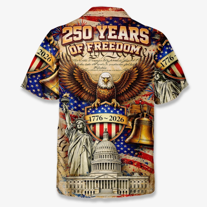 Unisex Tropical Hawaiian Aloha Shirt - America 250th Anniversary Gifts For Women, Men - American Spirit Tropical Soul
