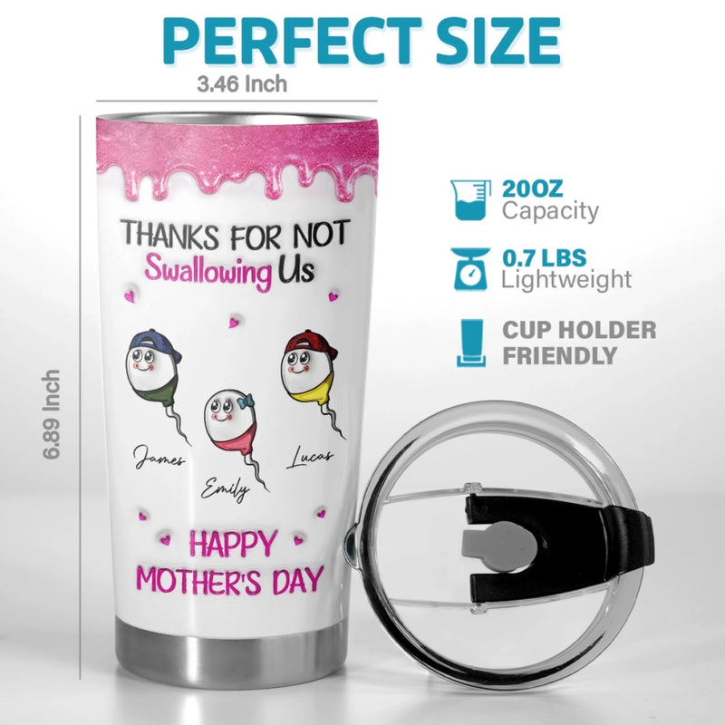 Custom 3D Inflated Effect Printed Tumbler - Personalized Mother's Day Birthday Gifts For Mom - Your Love Is My Superpower