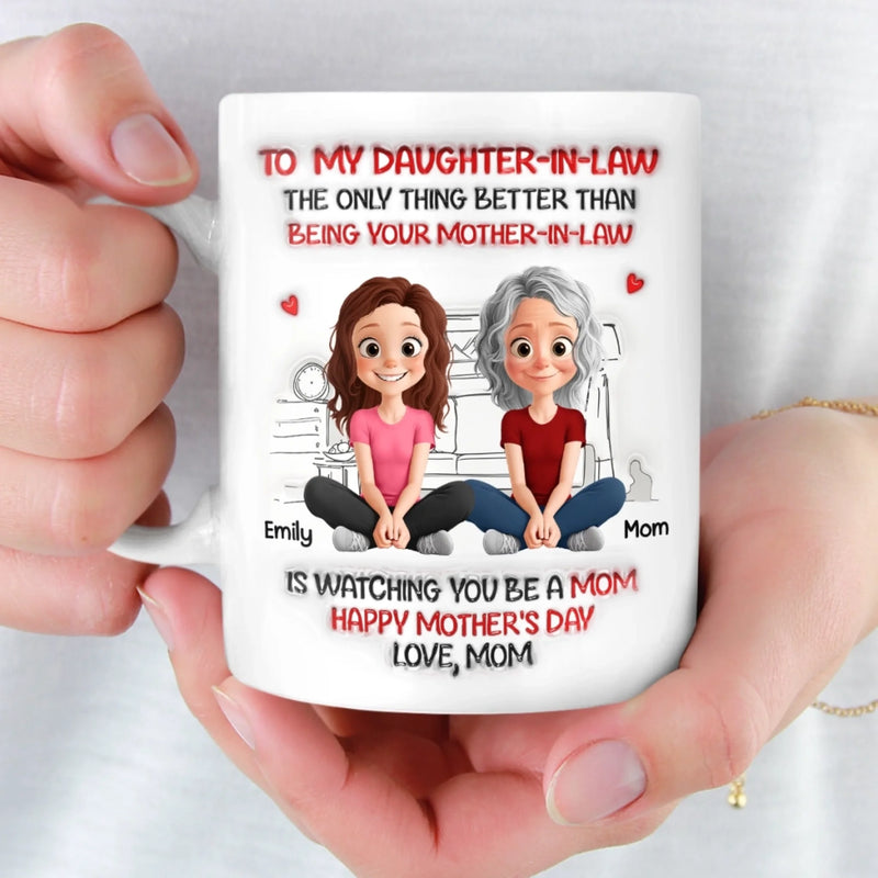 Custom 3D Inflated Effect Printed Mug - Personalized Mother's Day Birthday Gifts For Daughter-In-Law - So Much Grace, So Much Love