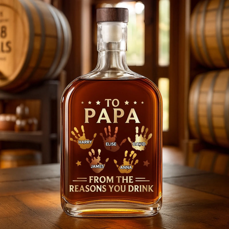 Custom Liquor Decanter - Personalized Father's Day Birthday Gifts For Dad, Grandpa - From The Reasons You Drink