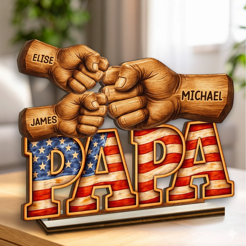 Custom 2-Layered Wooden Plaque - Personalized Father's Day Birthday Gifts For Dad, Grandpa - You Are Our Greatest Blessing